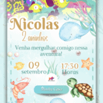 Convite Animado Fundo do Mar