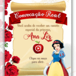 Convite Interativo Gold Plus Branca de Neve - Sem Fotos