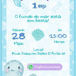 Convite Interativo Simples Fundo do Mar