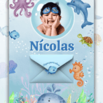 Convite Interativo Gold Plus Fundo do Mar