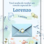 Convite Interativo Gold Plus Fundo do Mar