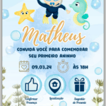 Convite Interativo Fundo do Mar