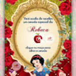 Convite Interativo Gold Branca de Neve