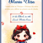 Convite Digital Branca de Neve