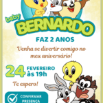 Convite Interativo Baby Looney Tunes