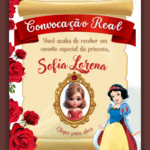 Convite Interativo Gold Plus Branca de Neve