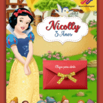 Convite Interativo Gold Branca de Neve