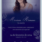 Convite Interativo 15 anos - Azul Marinho e Prata