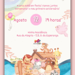 Convite Digital Simples Arca de Noé