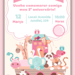 Convite Digital Simples Arca de Noé