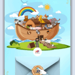 Convite Interativo Gold Arca de Noé