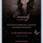 Convite interativo 15 anos - Preto e Rosa
