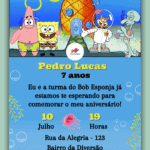 Convite digital Bob Esponja
