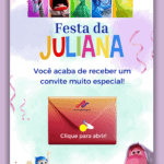 Convite Interativo Gold Divertidamente