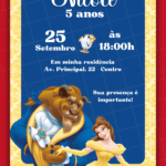 Convite Digital A Bela e a Fera