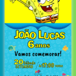 Convite Digital Simples Bob Esponja