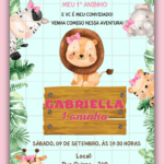 Convite Virtual Safari Rosa