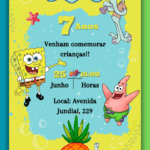 Convite Digital Simples Bob Esponja