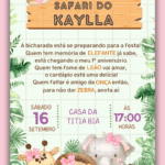 Convite Virtual Safari Rosa