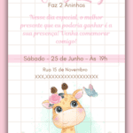 Convite Virtual Safari Rosa