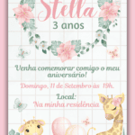 Convite Virtual Safari Rosa