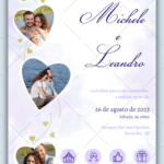 Convite interativo simples casamento - 3 fotos