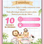 Convite Interativo Safari Rosa