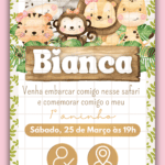 Convite Interativo Safari Rosa