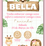Convite Interativo Safari Rosa