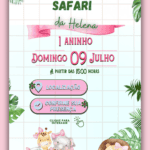 Convite Interativo Safari Rosa