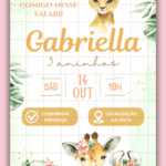 Convite Interativo Safari Rosa