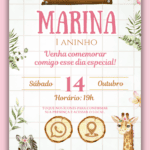 Convite Interativo Safari Rosa