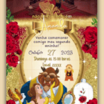 Convite Animado A Bela e a Fera