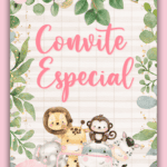 Convite Animado Plus Safari Rosa