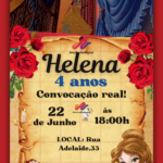 Convite Animado A Bela e a Fera