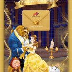 Convite Interativo Gold A Bela e a Fera