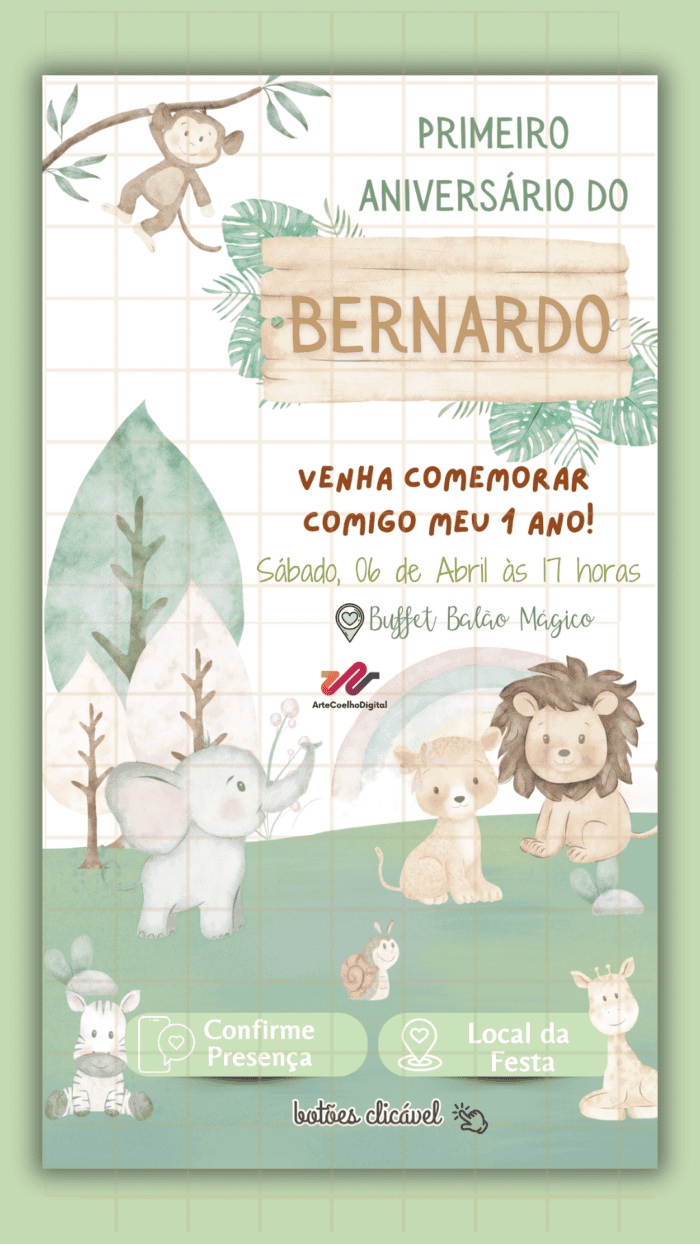 Convite Interativo Safari - Imagem 1
