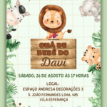 Convite Virtual Chá de Bebê Safari