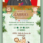 Convite Animado Simples Safari