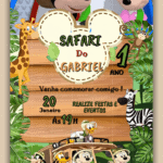 Convite Animado Mickey Safari
