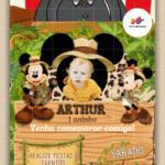 Convite Animado Mickey Safari