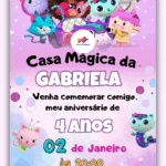 Convite Digital A Casa Magica da Gabby