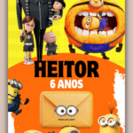 Convite Interativo Gold Minions