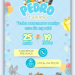Convite Interativo Baby Looney Tunes