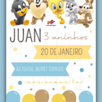 Convite Digital Baby Looney Tunes