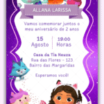 Convite Digital A Casa Magica da Gabby