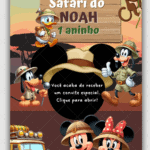 Convite Interativo Gold Plus Mickey Safari