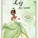 Convite Interativo Gold Princesa Tiana e o Sapo