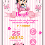 Convite Interativo Minnie Baby Rosa