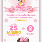 Convite Interativo Minnie Baby Rosa